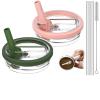 2 Pack Replacement Leak Proof Lid Compatible with Stanley 40oz Quencher Tumbler,100 color combinations for Stanley Cup Accessories,Flip Straw Lids for Quencher H2.0 (Army Green, +Peach Pink) view 1