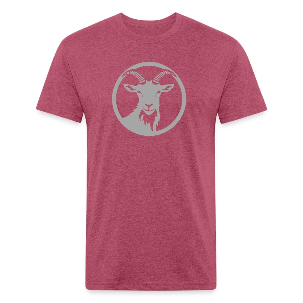 Goat Energy Hiking Shirt for Men and Women Premium Graphic Tee Mountain T-Shirt (US, Alpha, Small, Regular, Regular, Heather Cardinal)
