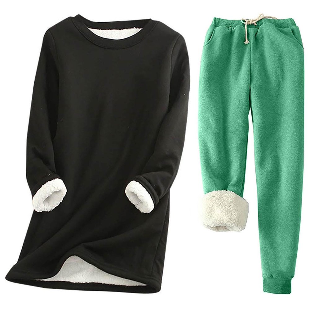 Akklian Women's Thermal Underwear Sets Cold Weather Base Layer Thick Sherpa Fleece Lined Thermals Undershirt Long Johns Sets