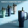 2 Pack Replacement Leak Proof Lid Compatible with Stanley 40oz Quencher Tumbler,100 color combinations for Stanley Cup Accessories,Flip Straw Lids for Quencher H2.0 (Army Green, +Black) view 4