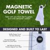 Scale Wear Design Magnetic Microfiber Waffle Golf Towel  Large 16"x24" Clean Golf Club Ball Magnet Clip to Hang on Bag Cart Strong Premium Strength Ultra Absorbent Gear Vice Men (White Drip) view 2