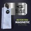 Scale Wear Design Magnetic Microfiber Waffle Golf Towel  Large 16"x24" Clean Golf Club Ball Magnet Clip to Hang on Bag Cart Strong Premium Strength Ultra Absorbent Gear Vice Men (White Drip) view 4