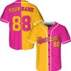 Custom Split Baseball Jersey - Personalized Split Baseball Shirt Sport Uniform - Customized Softball Jersey Button Down Half Color Shirt for Men Women Adult Youth view 1