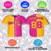 Custom Split Baseball Jersey - Personalized Split Baseball Shirt Sport Uniform - Customized Softball Jersey Button Down Half Color Shirt for Men Women Adult Youth view 2