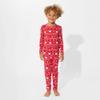 Bellabu Bear Two-Piece Pajama Set for Boys & Girls, Matching Family Pajamas, Rayon from Bamboo 7/8Y (Polar Isle Red, 7/8Y) view 2