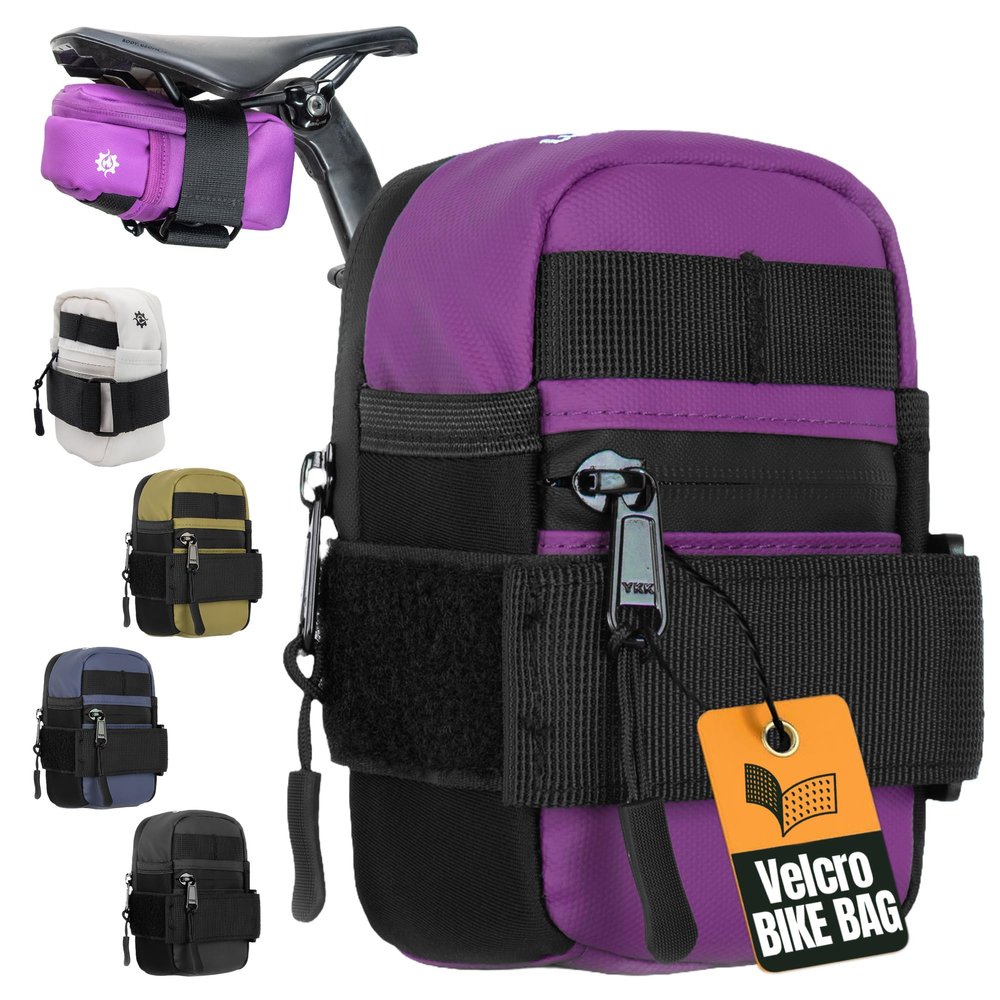Lumiere & Co. Road Bike Saddle Bag, Bike Bag, Mountain Bike Saddle Bag, Small Bike Seat Bags, Bike Under Seat Bag, Bicycle accessories, Bike Bags, Bike Seat Bag, Purple Mini