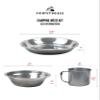 Mess Kit for 2 Person - Camping Kitchen and Utensil Set, Picnic Dish Set, Stainless Steel Dinnerware With Plate, Bowl, Cup for Backpacking view 4