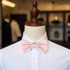 OCIA Mens Pre-tied Solid Bowtie Adjustable Formal Tuxedo Bow Tie for Wedding Party Dusty Pink view 3