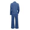 uhnmki Women's Lapel Long Sleeve Casual Suit, Casual Suit, Women's 2 Piece Casual Suits (Blue, M) view 3