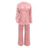 uhnmki Women's Lapel Long Sleeve Casual Suit, Casual Suit, Women's 2 Piece Casual Suits (XXXXXL) Pink view 2