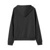 HUEAHDOU Oversized Sweatshirt for Women,Women Zip Up Hoodie Long Sleeve Oversized Sweatshirts Y2K Jacket Pockets Patchwork Design Drawstring Hooded JacketsXx-Large,Black view 4