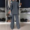 uhnmki Women's Lapel Long Sleeve Casual Suit, Casual Suit, Women's 2 Piece Casual (Dark Gray, XXXL) view 4