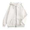HUEAHDOU Black Zip Up Jacket Women,Women Zip Up Hoodie Long Sleeve Oversized Sweatshirts Y2K Jacket Pockets Patchwork Design Drawstring Hooded JacketsLarge,White view 3