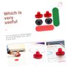 Anneome 1set Air Hockey Replacement Pucks and Paddles Air Hockey Accessories for Boys and Girls Includes Red Pucks Black Paddles for Indoor Family Fun view 3