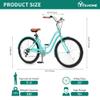 YITAHOME 26 Inch Beach Cruiser Bike, 7 Speed Commute Bike, Step-Through Bicycle for Adult Women & Men, Steel Frame Cruiser Bike with Full Front & Rear Fenders, Mint Green view 2