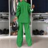 uhnmki Women's Lapel Long Sleeve Casual Suit, Casual Suit, Women's 2 Piece Casual Suits (Green, XXL) view 4