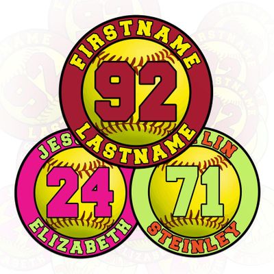 Custom Name Personalized Player Name Number for Softball Bat Knob Personalized Softball Bats Helmet SportDecal Waterproof Vinyl Sticker for Helmet Laptop Water Bottle Bumper Stickers for Men Women