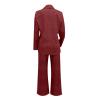 Women's Lapel Long Sleeve Casual Suit, Casual Suit, Women's 2 Piece Casual Suits (Red, XXXL) view 3