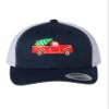 Adjustable Navy/White Structured Trucker Red Truck with Christmas Tree Structured Trucker Cap view 1