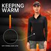 TERODACO Women's Quarter Zip Fleece Pullover Jacket Athletic Skiing Base Layer Thermal Shirts Cold Weather Running Hiking Gear Winter Underwear Tops for Women 12523 Black L view 4