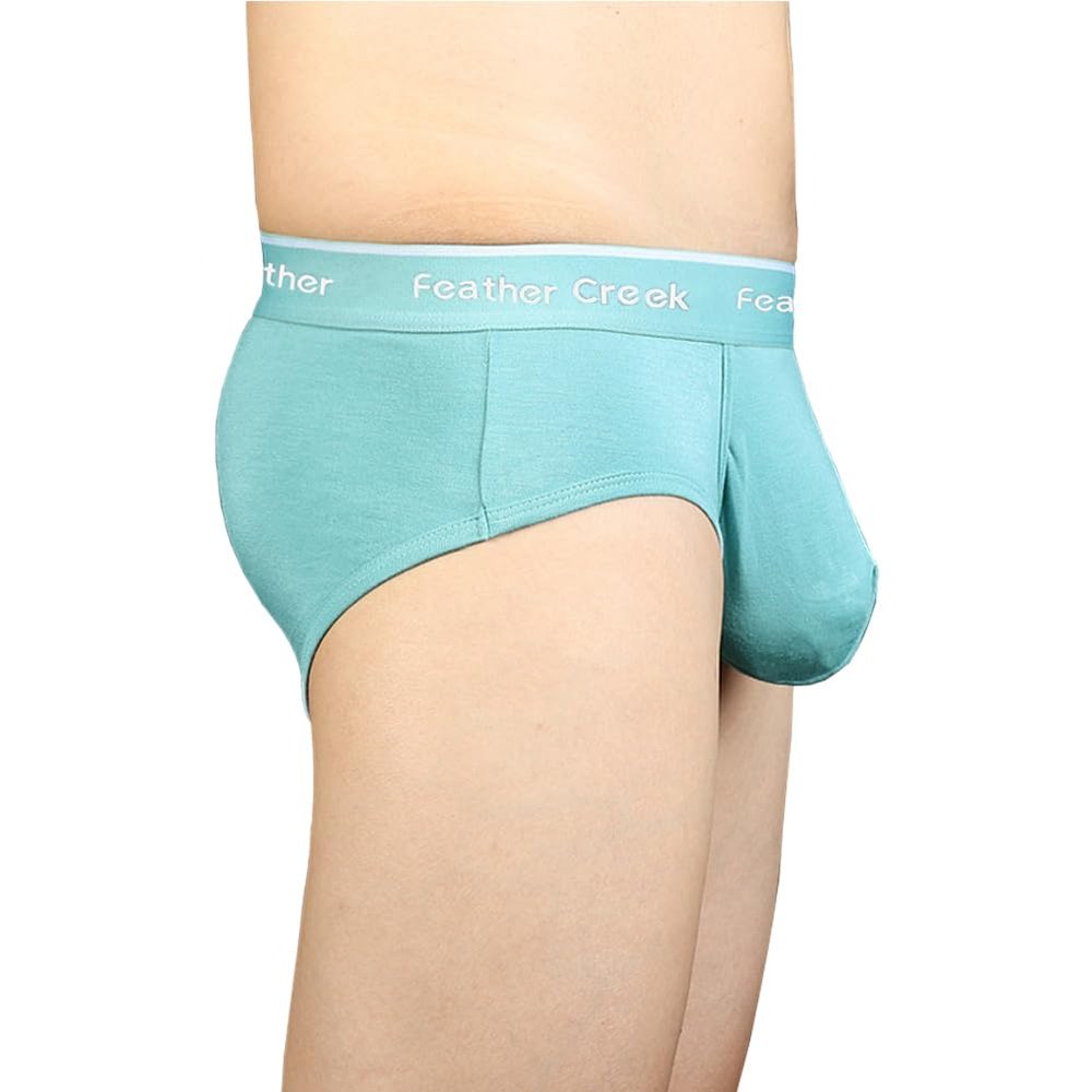 Cerahome Mens Pouch Trunks Separate Big Enhance Underwear Briefs Comfy Mid-Rise Pouch Bikini Brief Boxer Briefs (US, Alpha, 3X-Large, Regular, Regular, B(Green))