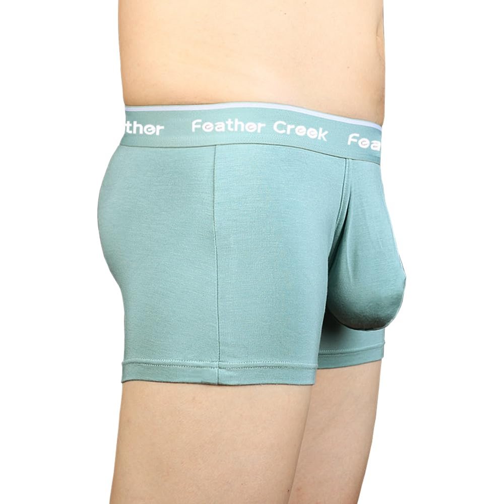Cerahome Mens Pouch Trunks Separate Big Enhance Underwear Briefs Comfy Mid-Rise Pouch Bikini Brief Boxer Briefs (US, Alpha, XX-Large, Regular, Regular, A(Green))