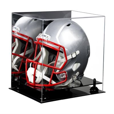 Acrylic Display Case for Full Size Football Helmet Premium Football Display Case with Black Base &Black Risers Protects Sports Memorabilia & Collectibles, Dimension 14.5" L x 11" W x 12" H(A002/V44)