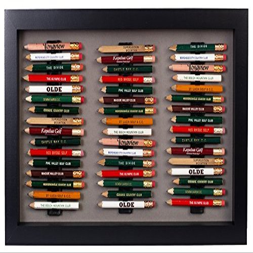 Eureka Golf Pencil Display Case | Holds 48 Round or Hexagonal Golf Pencils | Black/Gray | Made in The USA