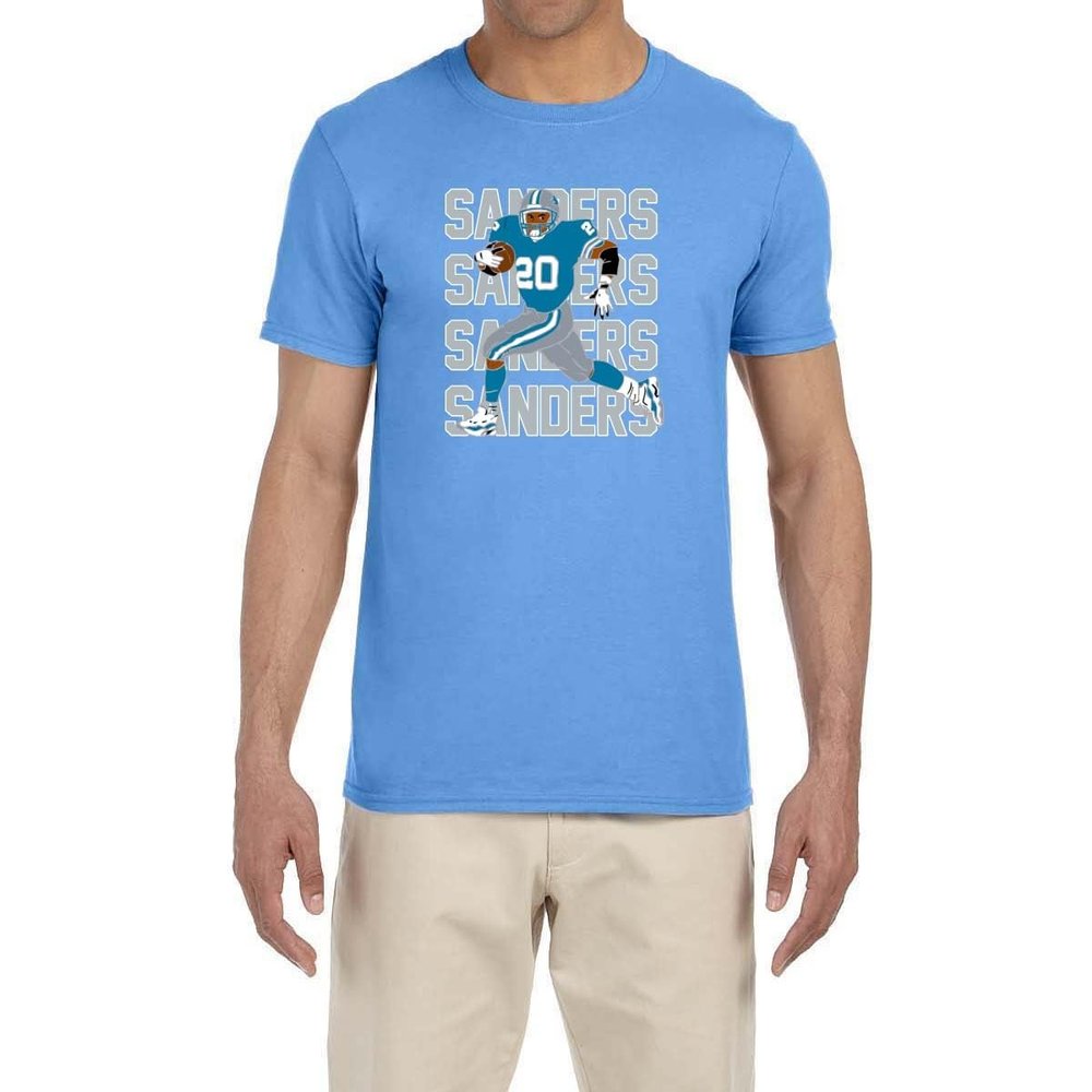 Blue Detroit Barry Sanders Text Pic T-Shirt Youth Small