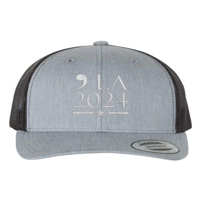 Adjustable Heather Grey/Black Structured Trucker Comma La 2024 Structured Trucker Cap