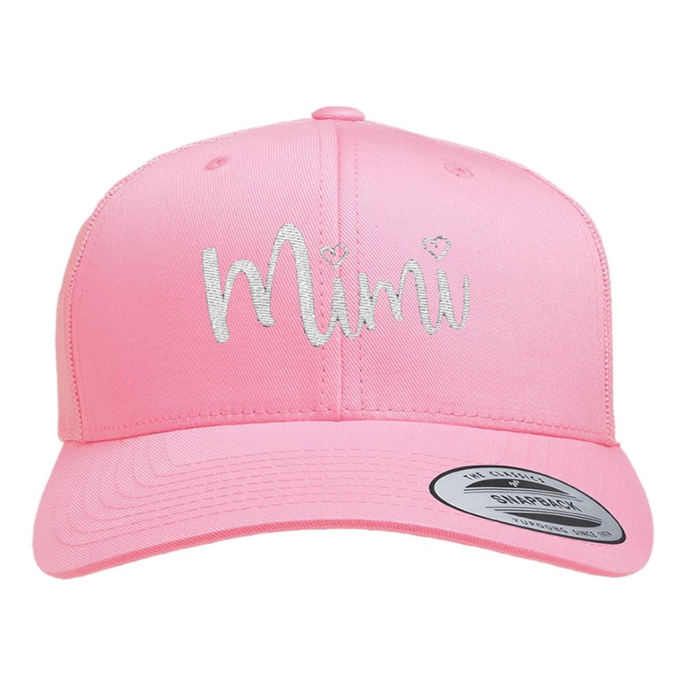 Adjustable Pink Structured Trucker Mimi Gift Idea Grandma Aunt Structured Trucker Cap