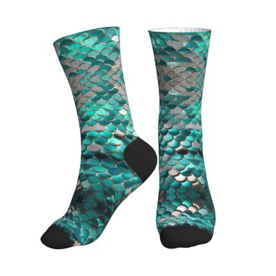 DRTGEDS Mermaid Scale Sports Running Socks For Women Men, Breathable, Soft And Skin Friendly For Gym,Running,Sport
