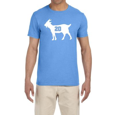 Blue Detroit Barry Sanders Goat T-Shirt Adult XL