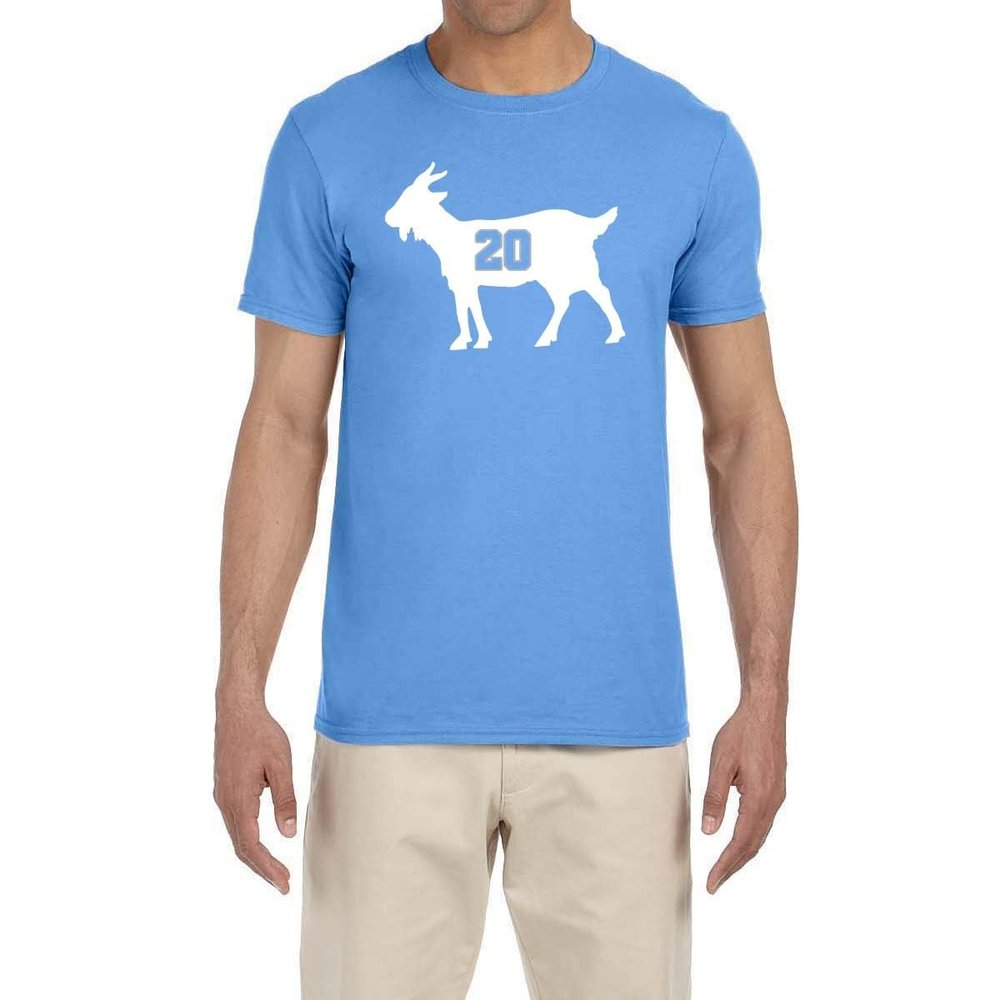 Blue Detroit Barry Sanders Goat T-Shirt Adult XL