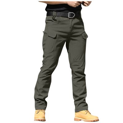 Men's Ripstop Tactical Work Pants - Stretch, Straight Leg, Cargo, Multi-Pocket, Lightweight, Waterproof, Breathable, Flex, Hunting Pants