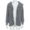 Denim Jacket Plus Size Fleece Jacket Women Winter Oversized Hooded Fuzzy Open Front Cardigans Coats Fluffy Sherpa Outerwear with Pockets Women Trench Coats Mid Length view 3