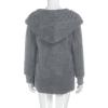 Denim Jacket Plus Size Fleece Jacket Women Winter Oversized Hooded Fuzzy Open Front Cardigans Coats Fluffy Sherpa Outerwear with Pockets Women Trench Coats Mid Length view 4