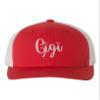 Adjustable Red/White Structured Trucker Gigi Gift Idea Grandma Aunt Structured Trucker Cap view 1