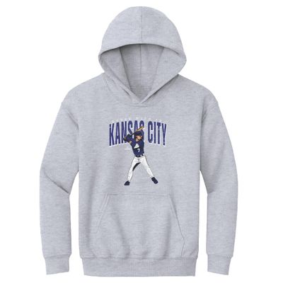 500 LEVEL Bobby Witt Jr. Youth Hoodie Sweatshirt - Bobby Witt Jr. Kansas City Big Time WHT (Gray, X-Large)