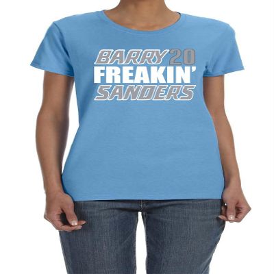 Blue Detroit Barry Sanders Barry Freakin Sanders Womens T-Shirt Adult 2XL