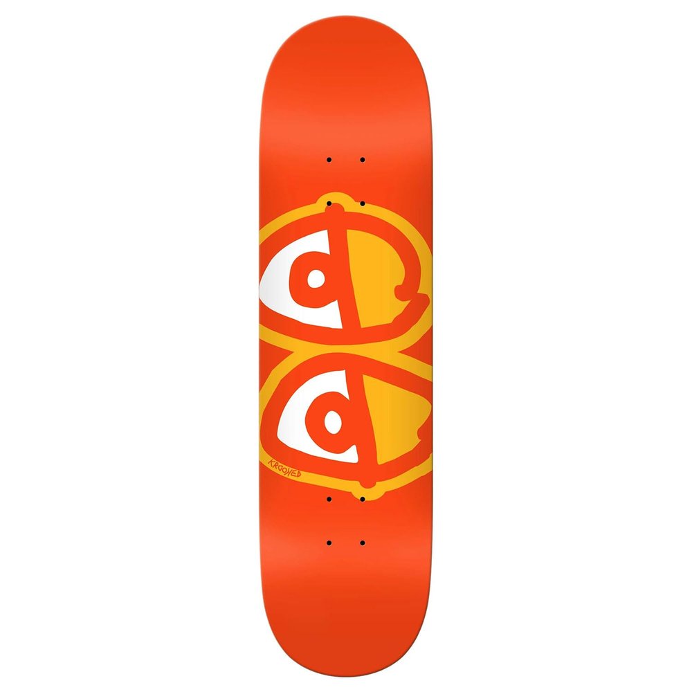 Krooked Eyes Skateboard Deck - Orange - 8.25"