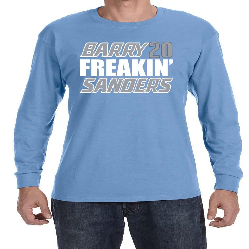 Long Sleeve Blue Detroit Barry Sanders Barry Freakin Sanders T-Shirt Youth Large