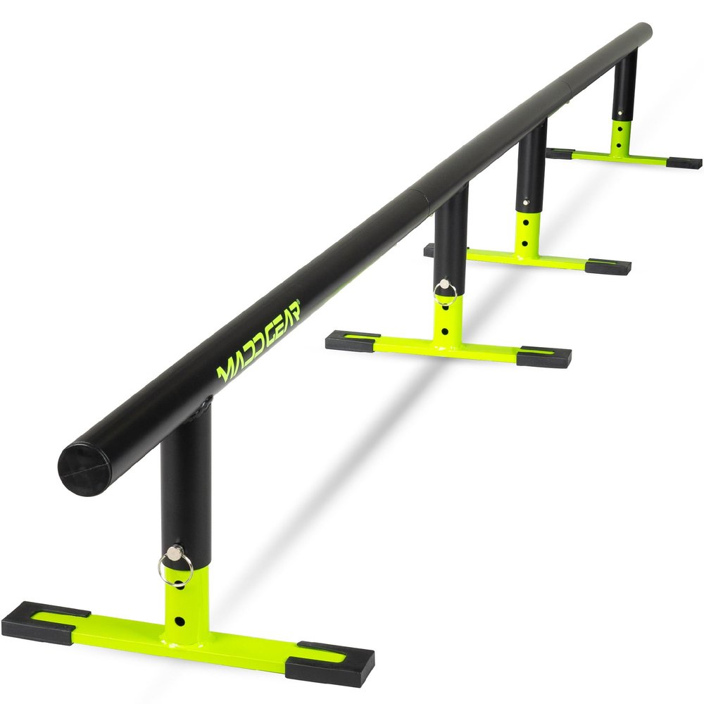 Madd Gear 99" Round Grind Rail for Scooters, Skateboards & Inline Skates Adjustable Height (Green)