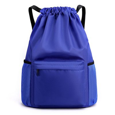Drawstring Backpack, Large Capacity Sports Fitness Bag with Dry Wet Separation Portable for Men and Women (Blue)