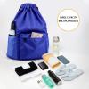 Drawstring Backpack, Large Capacity Sports Fitness Bag with Dry Wet Separation Portable for Men and Women (Blue) view 4
