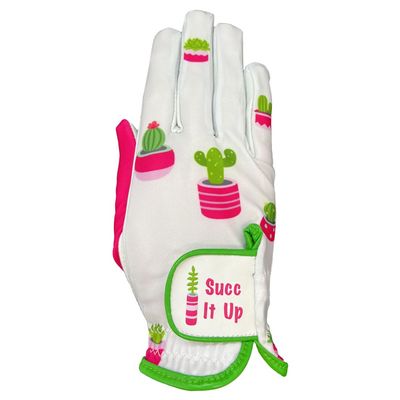 Giggle Golf Women's Golf Gloves (X-Large, Worn On Right Hand, Succulent)