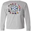 New World Graphics SEC Mens Helmet Logo Grey 2 Sided Long Sleeve T Shirt (Medium) view 3