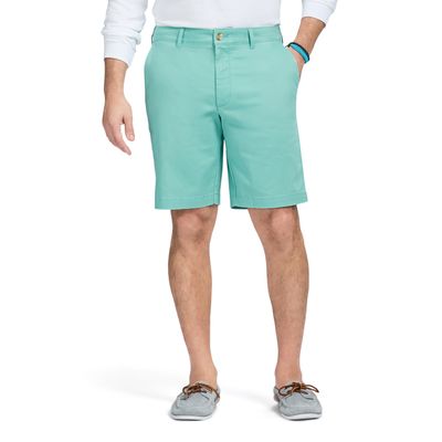 Izod Men's Saltwater 9.5" Flat Front Chino Short, Wasabi, 34