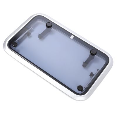 17 X 27 Inch Square Deck Hatch, Robust Slideout Ventilation Porthole with Smoke Gray Tempered Glass for Boat, Yacht, Ship, Motorhome