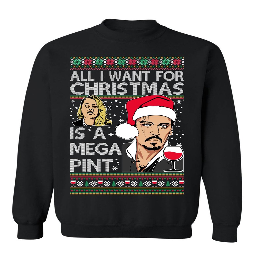 ALLNTRENDS Christmas Ugly Sweater Collection 2024 Cool Xmas Sweatshirts (2XL, Mega Johnny D)